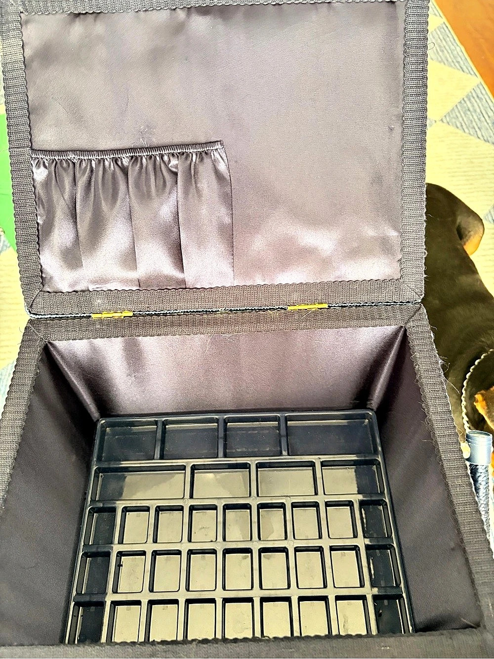 Blue Fabric Storage Box with Organizer - Picture 4 of 7
